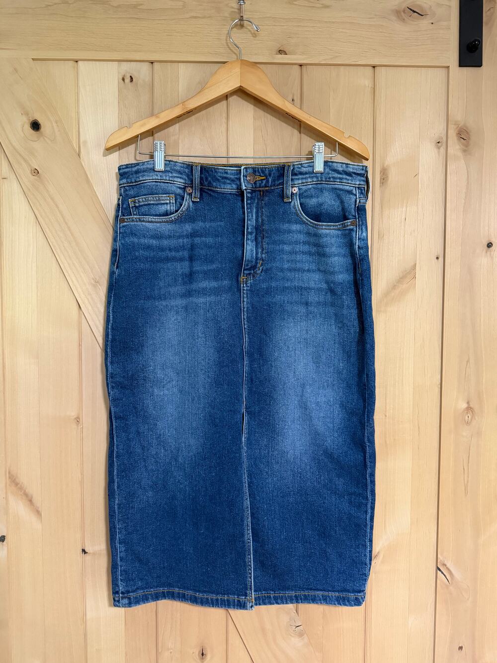 Land's End | Knee Length Pencil Jean Skirt | Size 14